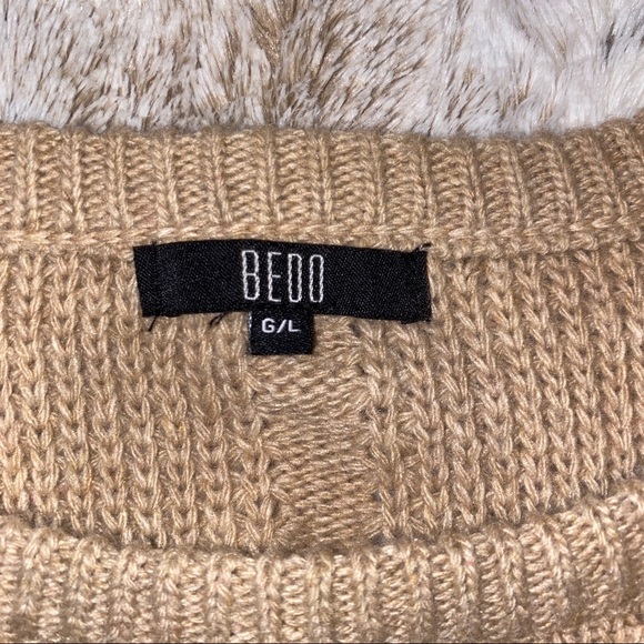 BEDO Taupe Knit Crewneck Sweater Large - Picture 7 of 7